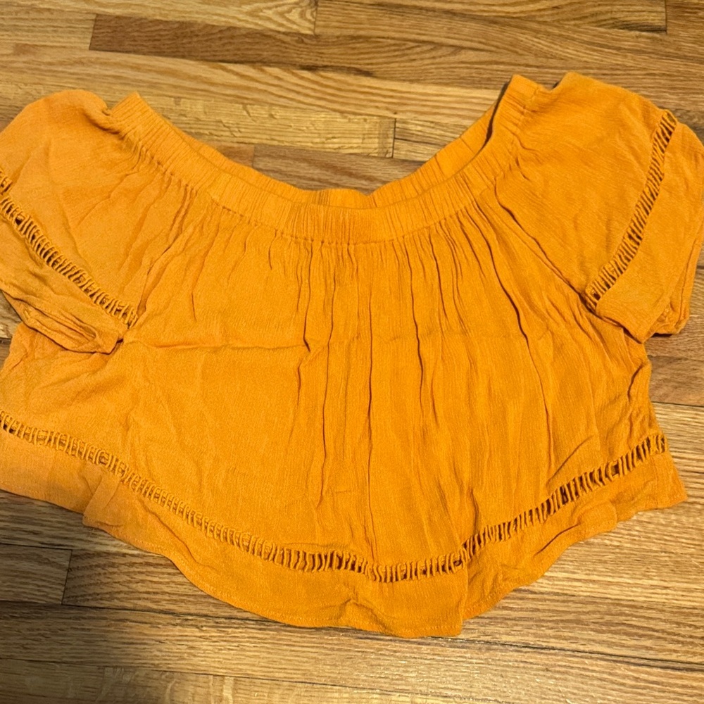 Forever 21 Orange Off-Shoulder Blouse